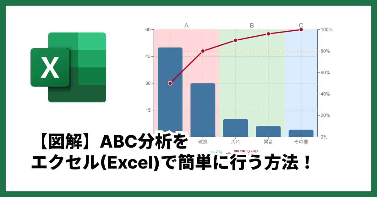 【図解】ABC分析をエクセル(Excel)で簡単に行う方法!